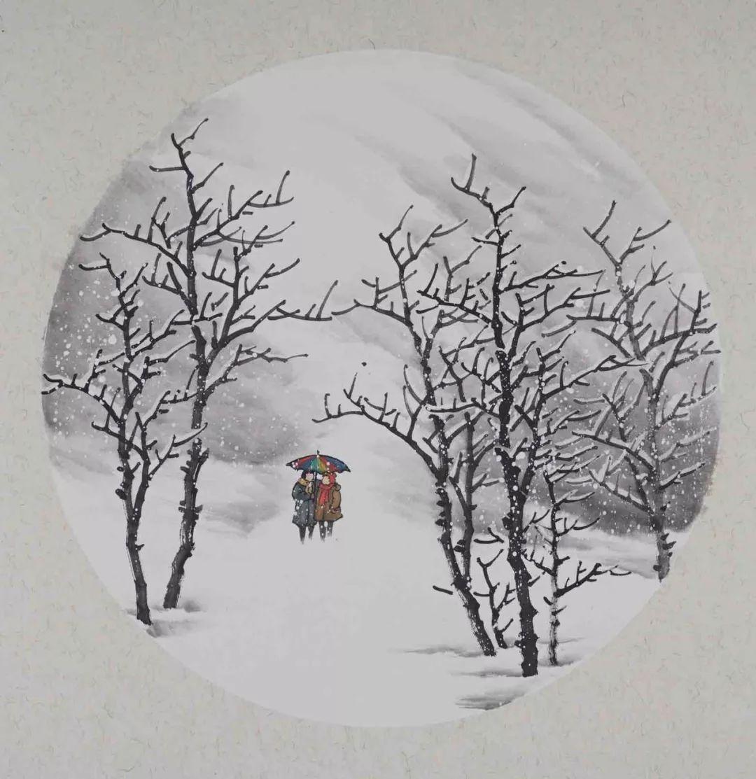 吴大恺著名雪景画家丨雪落乡村皆成诗图片