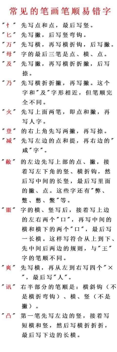 史上最全汉字书写笔顺规则,比老师教的都