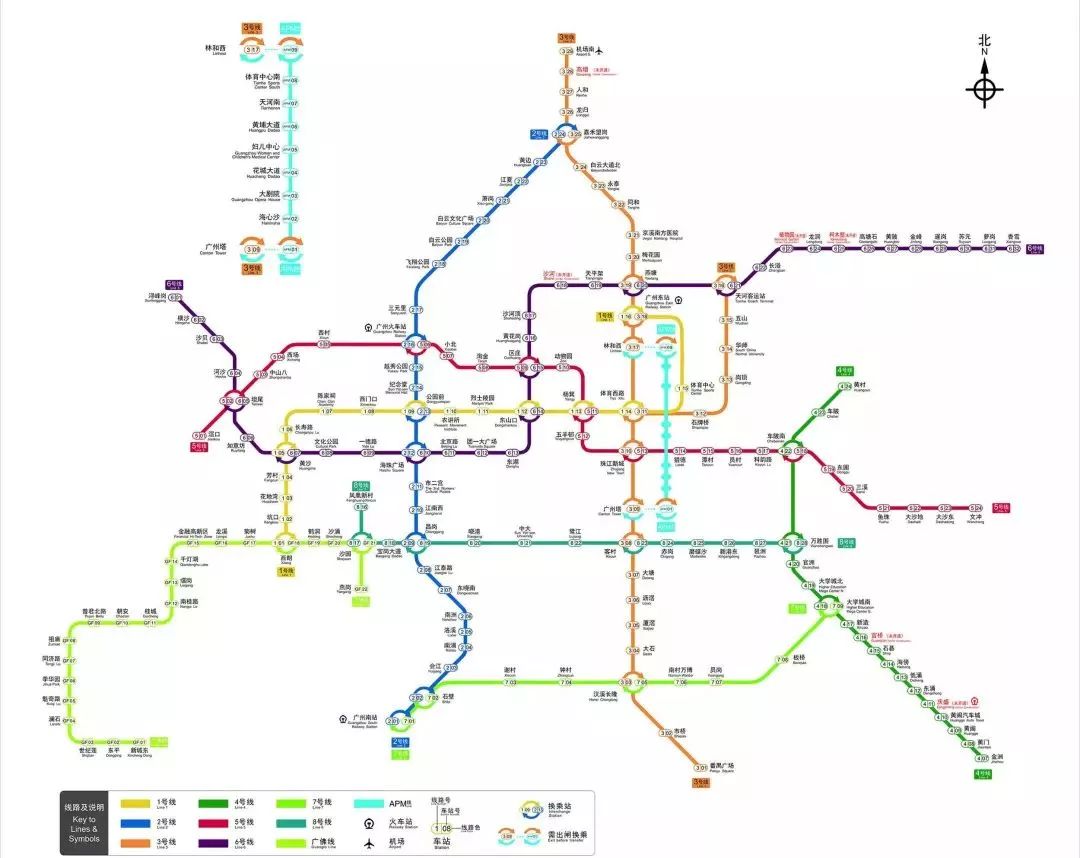 广州地铁3号线站点图广州 广州地铁线