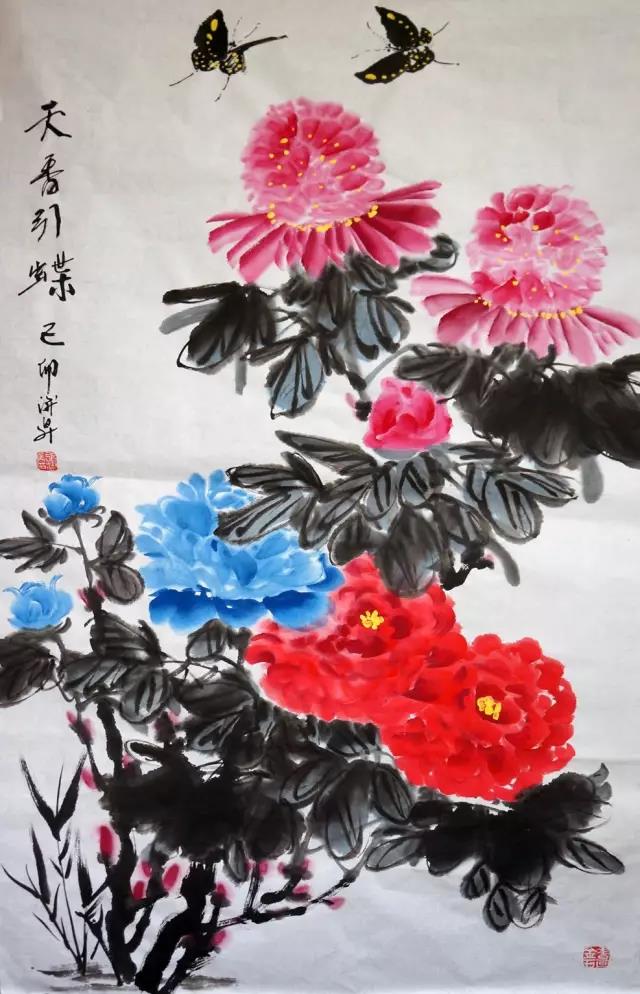 当代著名画家张淑升国画牡丹作品欣赏