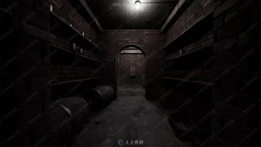 恐怖黑暗地下室游戏环境场景ue4游戏素材资源