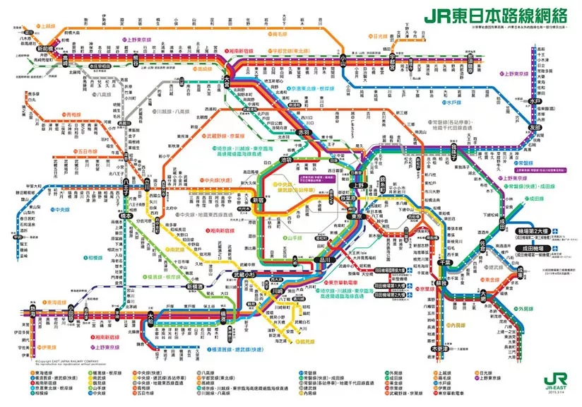 贯穿市中心的山手线,中央线,连接东京迪士尼的京叶线,以及到横滨,镰仓图片