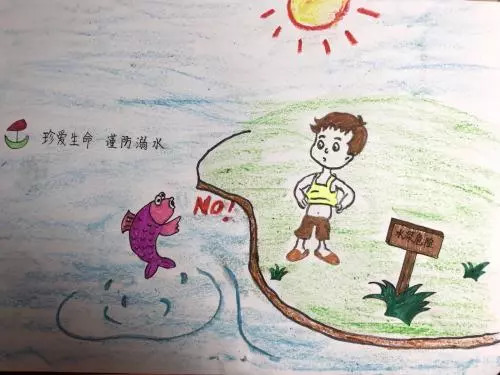 防溺水绘画