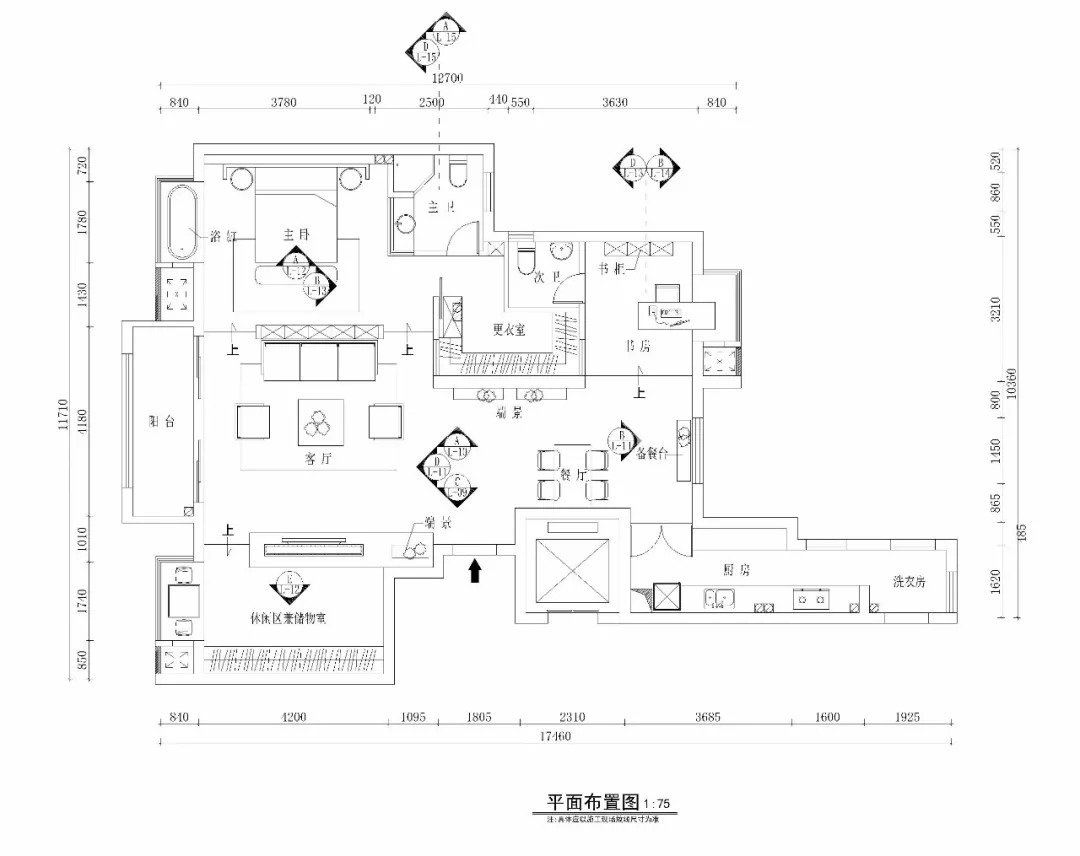 【免费分享】绝美方案工业风效果图 cad施工图方案深化学习案例