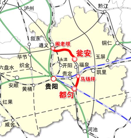 至凯里铁路 过黔南州都匀市境内,设计时速350公里; 过黔南州罗甸