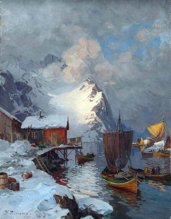挪威画家乌尔温的风景油画作品欣赏
