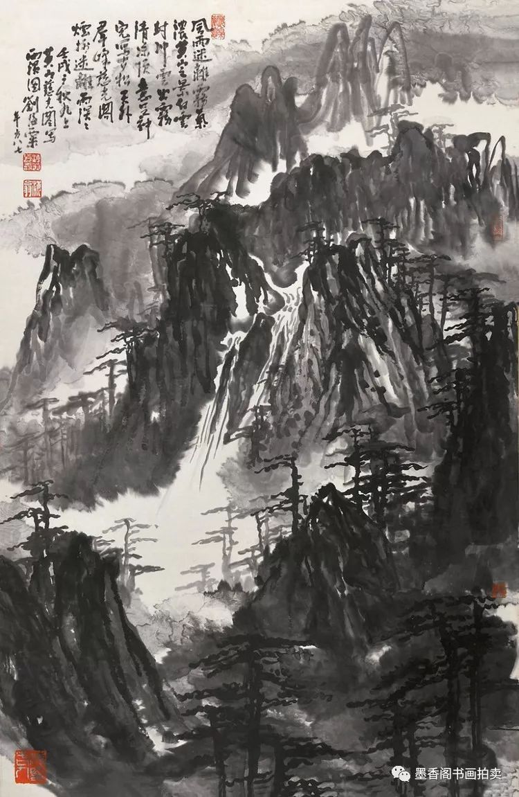 黄山是刘海粟最钟爱的名山,他一生十上黄山,作此画时已经六上黄山了