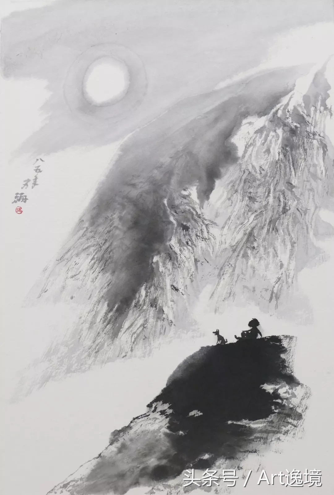 贾又福水墨山水画《 明月之诗组》十幅欣赏