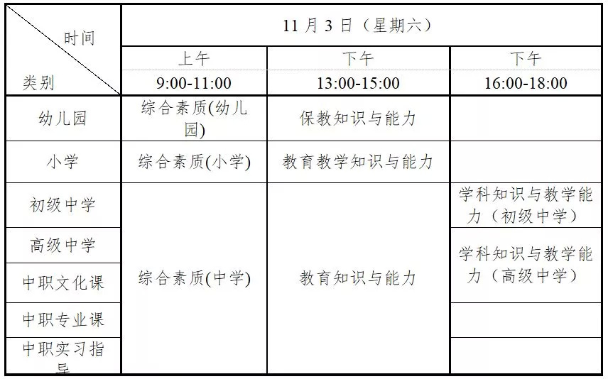 湖南教师资格证考试时间定了!11月3日