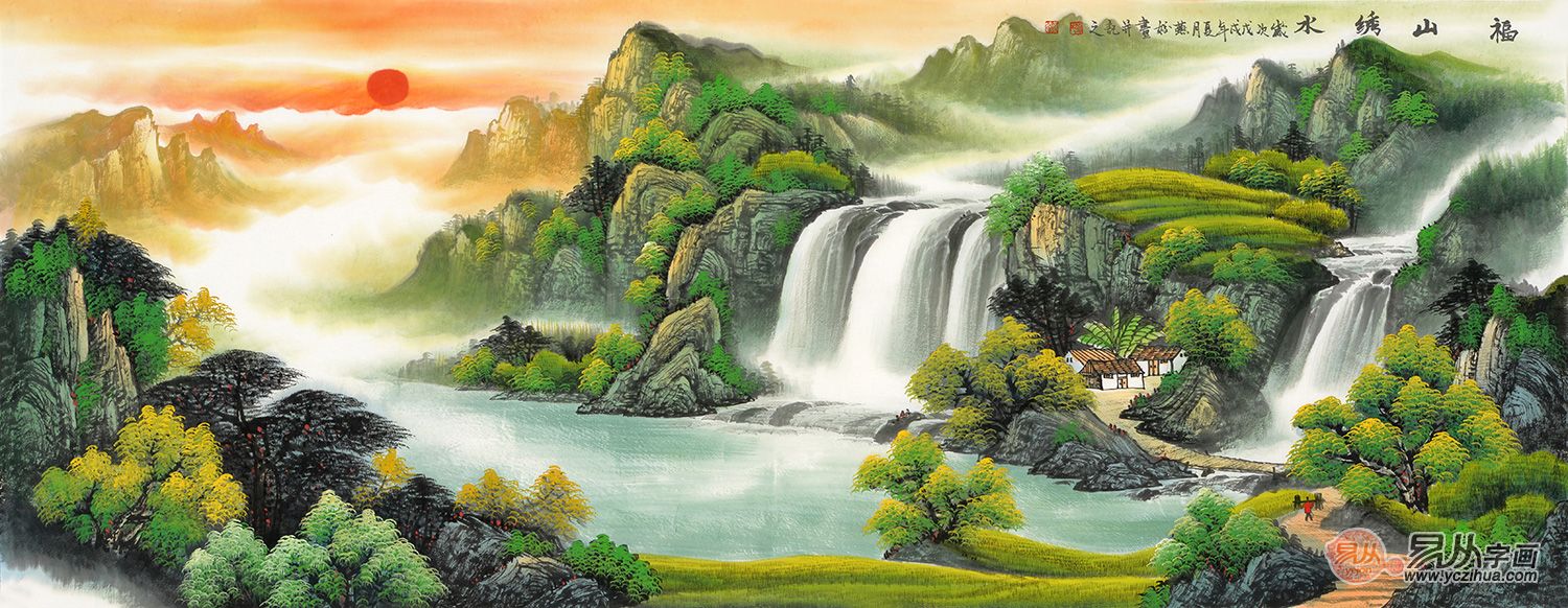 中国画画家协会会员刘燕姣,意境优美的秀丽山水画欣赏