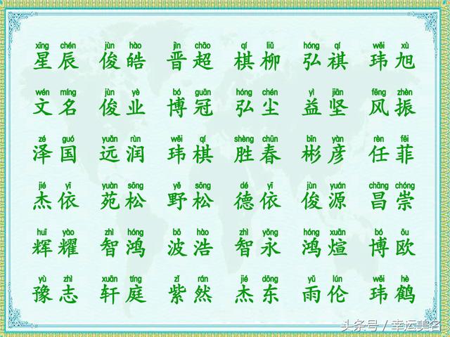 名字里“国”字哪个好