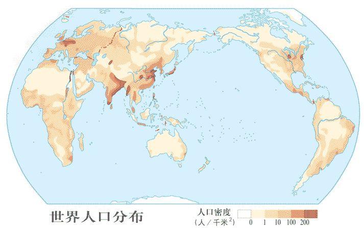 (2018年的世界人口分布图) 1650年-2018年,世界人口从约5亿4千万增加