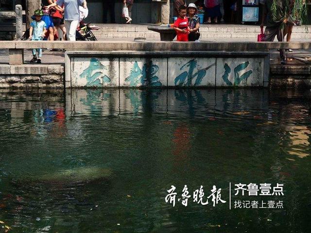 25日,济南五龙潭公园,由于泉水水位猛涨,近水楼台匾额被淹了一半,一些