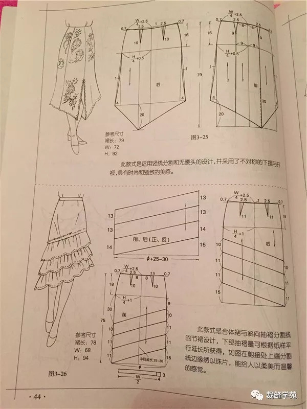 【裁缝学苑】好看的半身裙 公式裁剪图