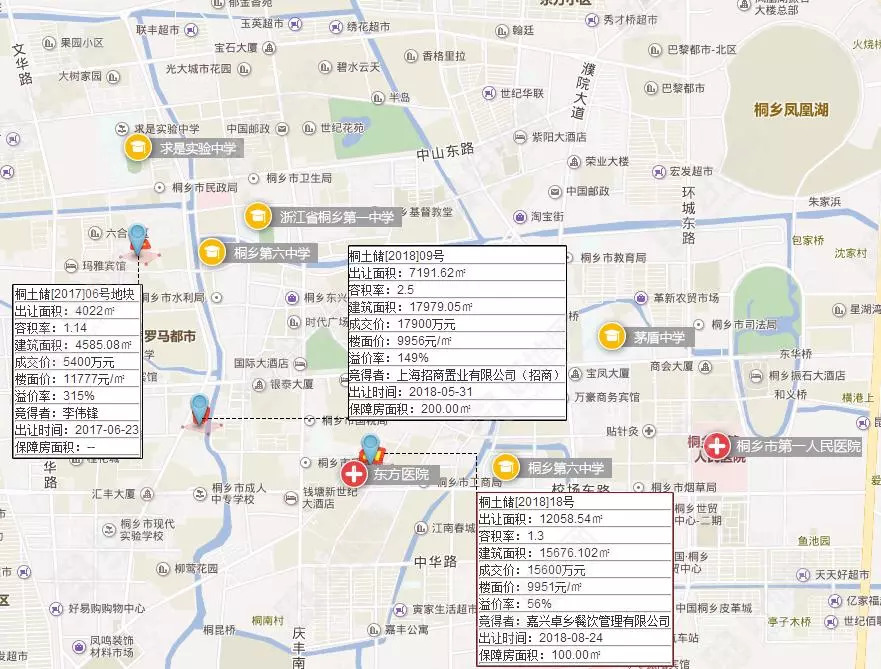 最新成交嘉兴桐乡2宗地块总吸金38亿元卓乡餐饮9951元㎡配建100㎡竞得