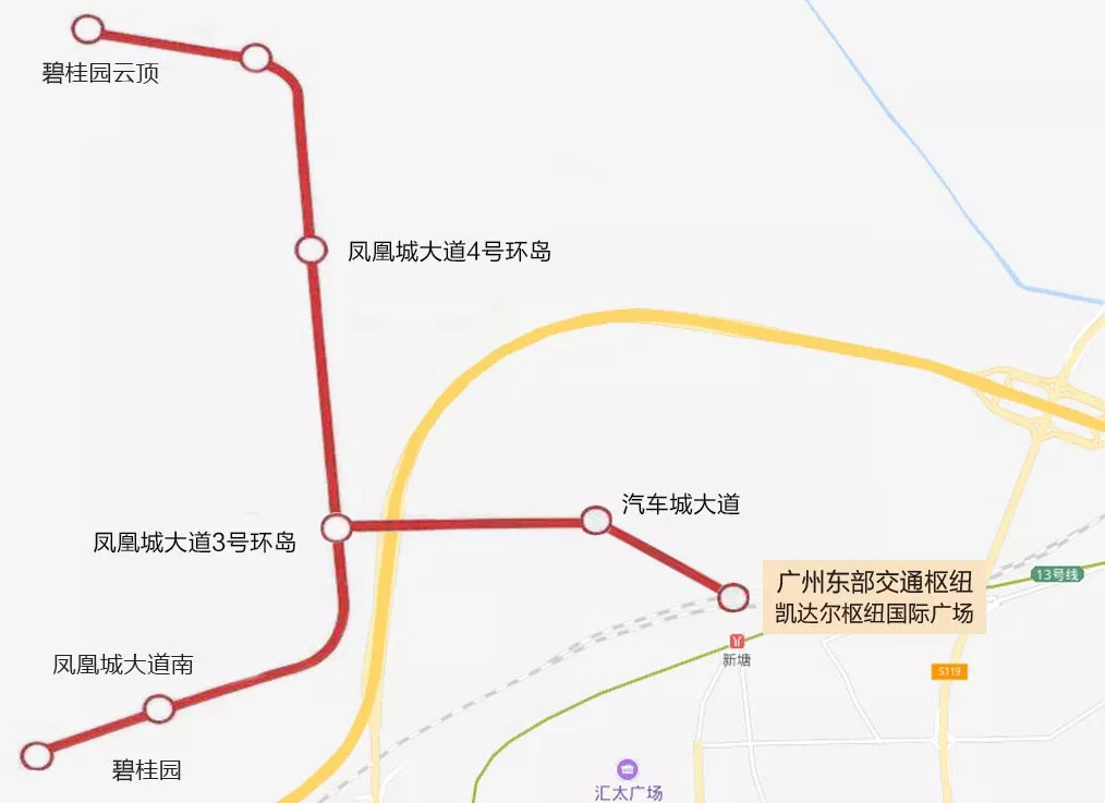 新塘云巴线路图