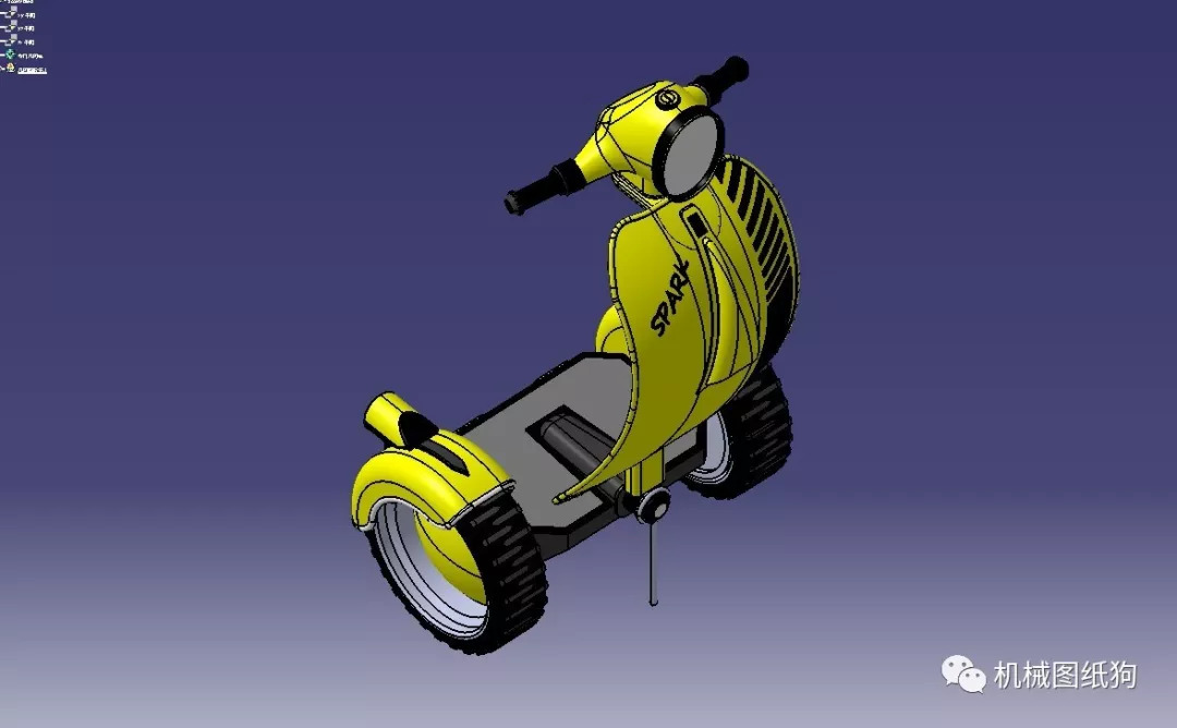 【其他车型】z-scooter两轮平衡车3d模型图纸 igs格式