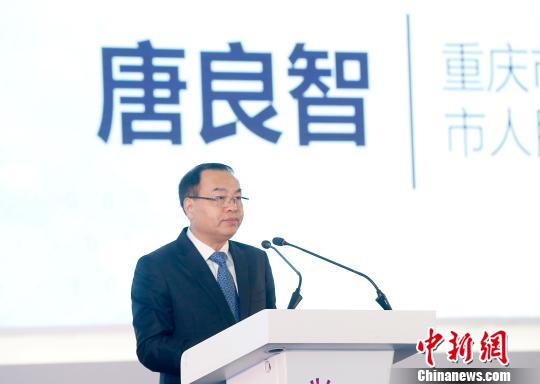 图为重庆市长唐良智在智博会期间讲话.主办方供图
