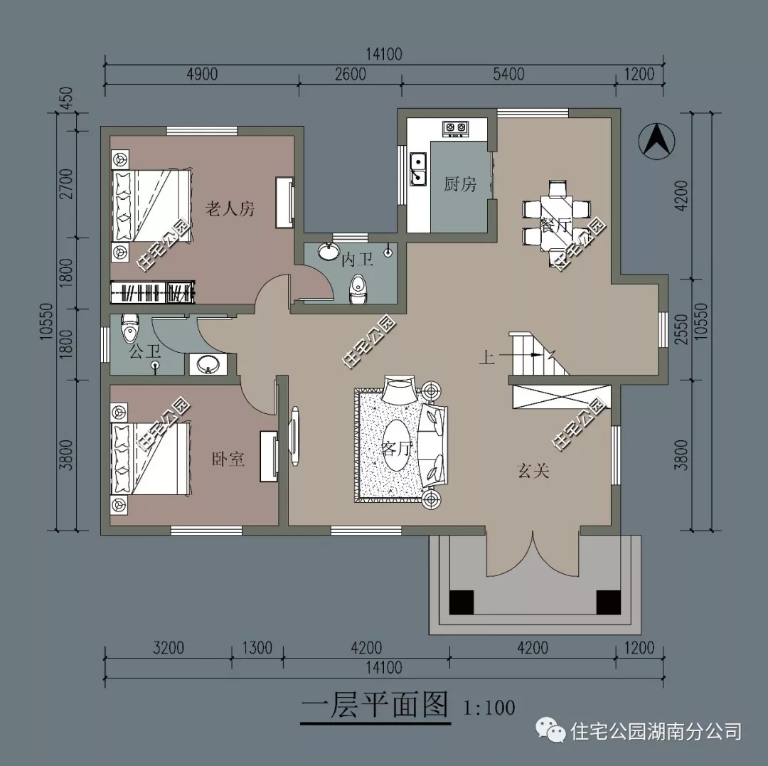 多卧室 大露台,10×14米时尚个性别墅