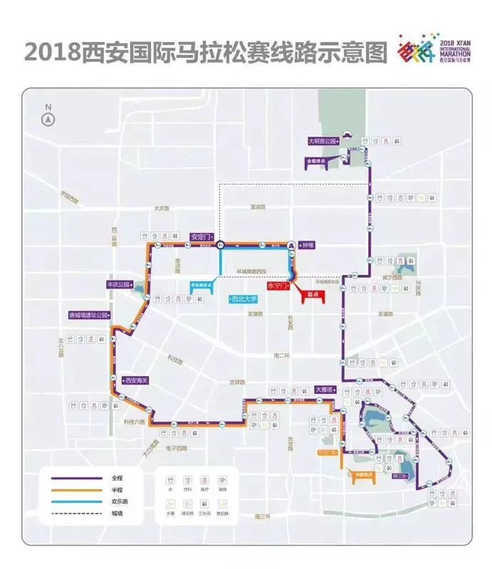 丨2018西安国际马拉松赛线路示意图丨