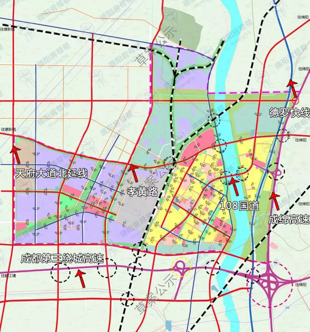 "五纵"分别是指纵向德罗干线,108国道,银山路,西一环北延线和天府大道