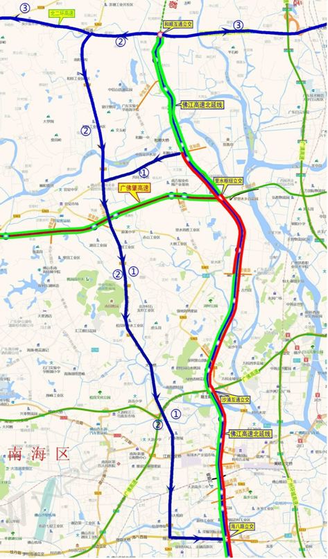 ③过境车辆可通过广州西二环高速公路及周边高速公路绕行.
