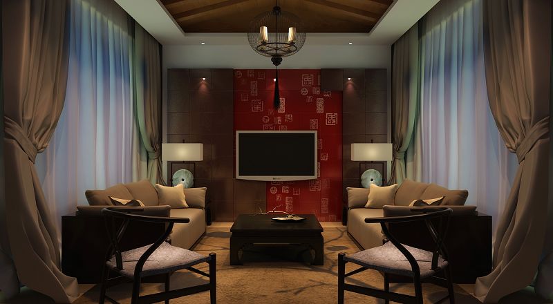 中式风格电视背景墙设计，演绎时尚经典