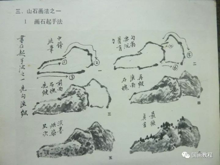 100种国画山石的画法,学习好素材!