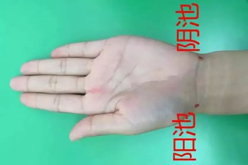 推拿位置:手阴阳,即掌侧腕横纹.又称大横纹.