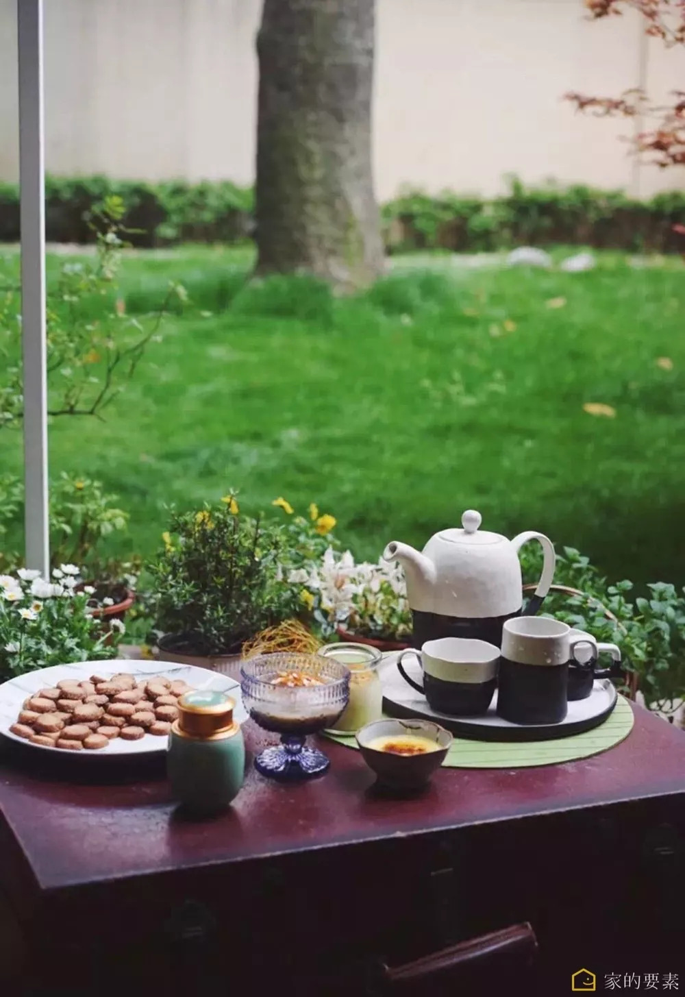闲暇的时候,在院子喝茶,静享明媚的午后时光.