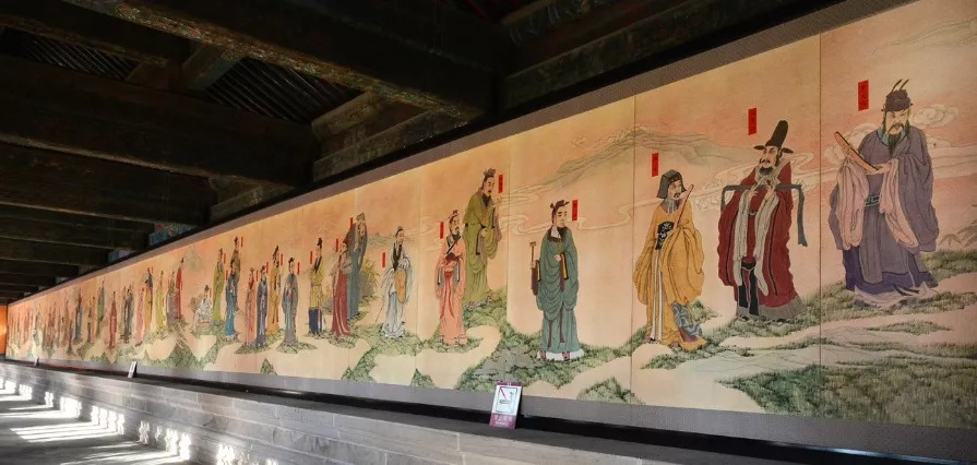 热河文庙"七十二贤"人物壁画—承德画院_传统