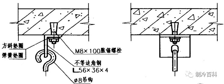 风机盘管的安装与接点示意图