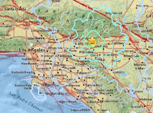 美国洛杉矶以东发生4.4级地震 民众称震感强烈