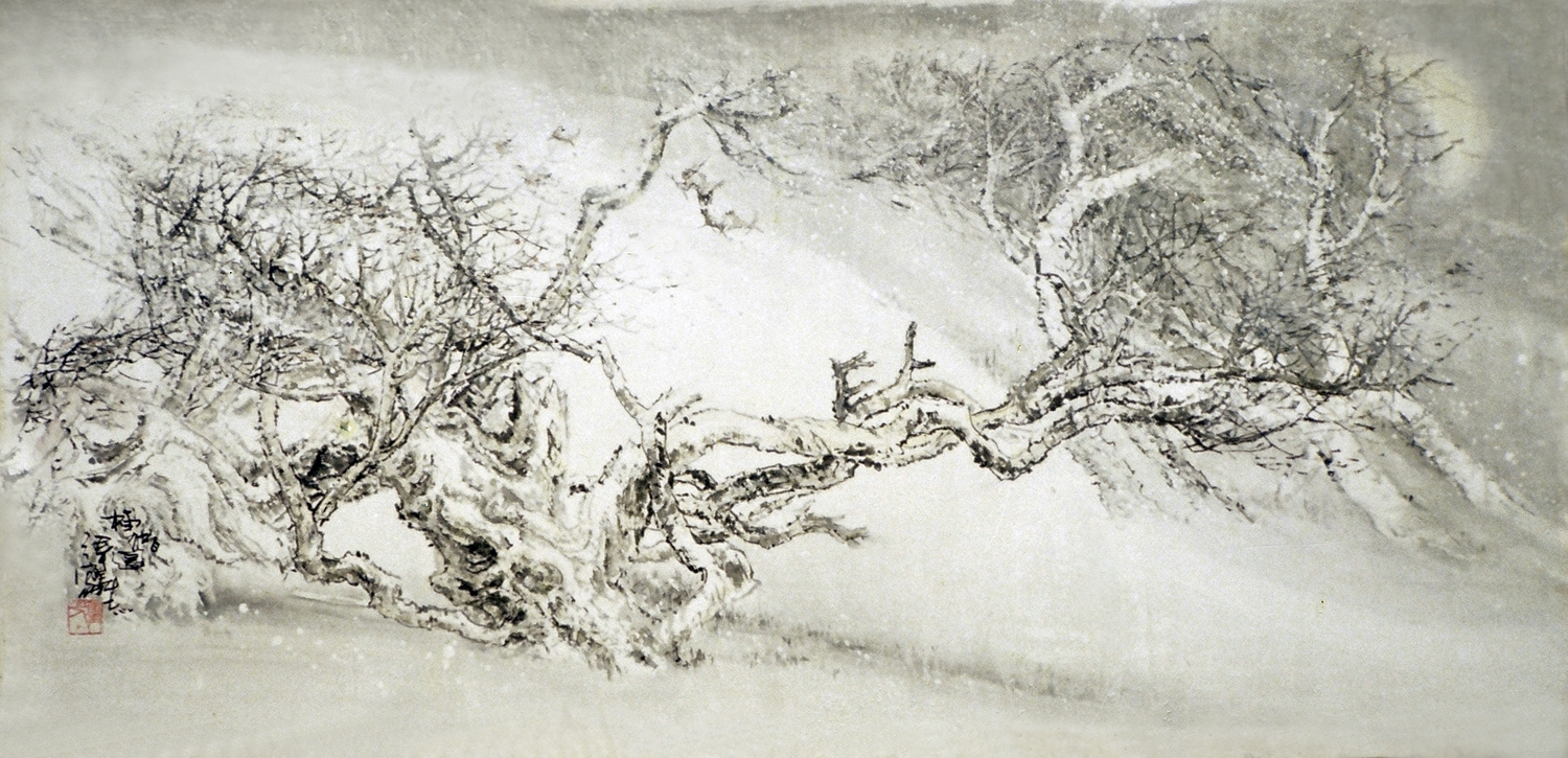 漫雪飞动舞霜花(中国画 )张长志 作