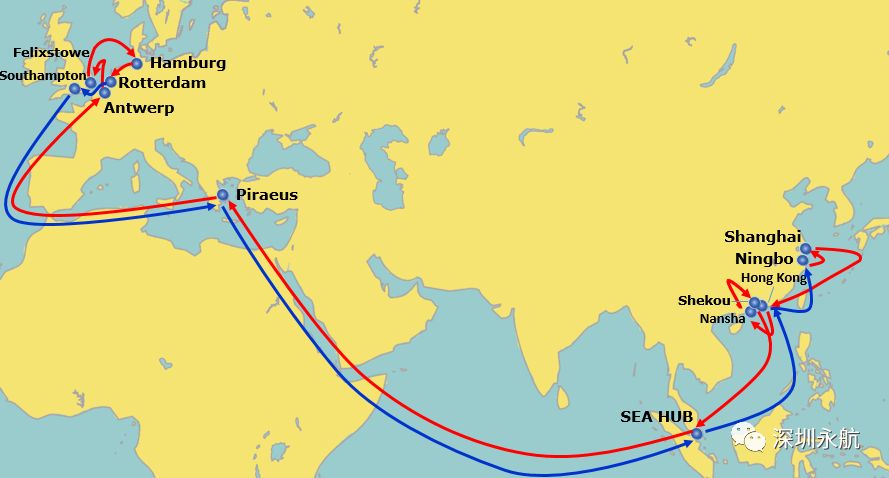 rotation:宁波-上海-香港-南沙-蛇口-丹绒帕拉帕斯-巴生港-比来福斯