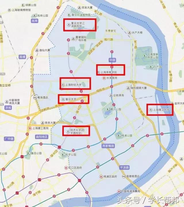 其中以杨浦区分布最为密集复旦大学,同济大学,上海财经