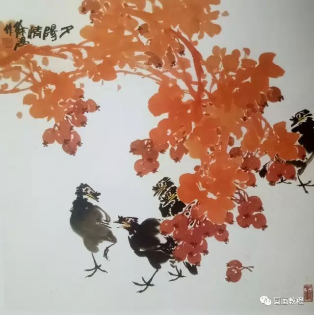 10种花鸟画的画法,太全了(学习的好素材~)_叶子