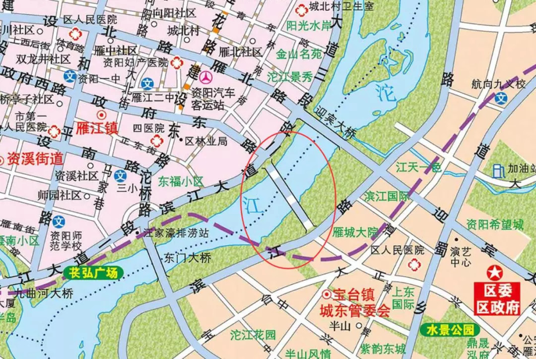 同时在沱东新区修建一座『蜀江大桥』连接董家坝▼而在沱东新区另一边