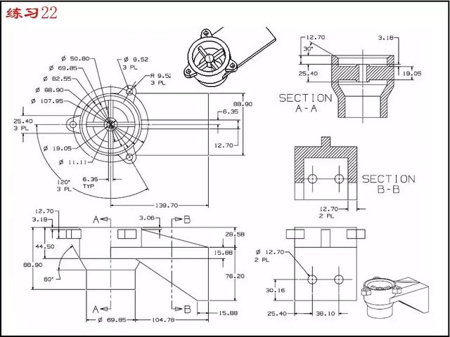 22张ug绘图快速入门练习图纸,有空拿去练习!
