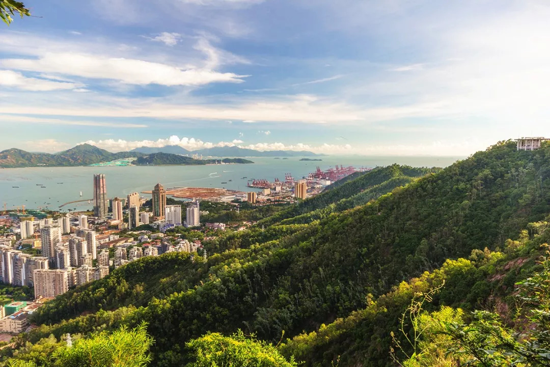 与地王大厦遥遥相望,从峰顶既可俯瞰繁华的市容,又可远眺深圳湾,蛇口