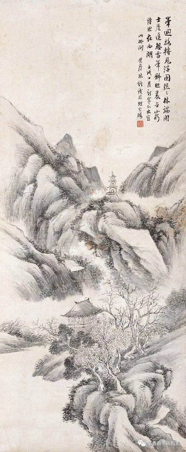 林琴南山水画作品,浑厚雄健,境界奇伟,笔墨精微,宁静而清新