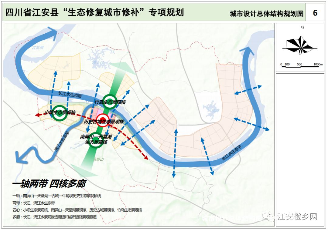 江安县绿道系统修复规划图 规划建设城市绿道,通过绿道将水域打开