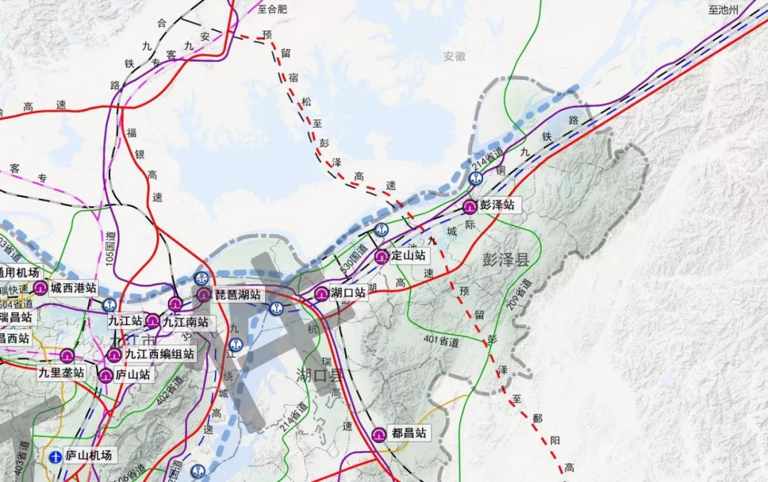 规划"彭泽-棉船-望江"跨江通道,拟建"定山火车站