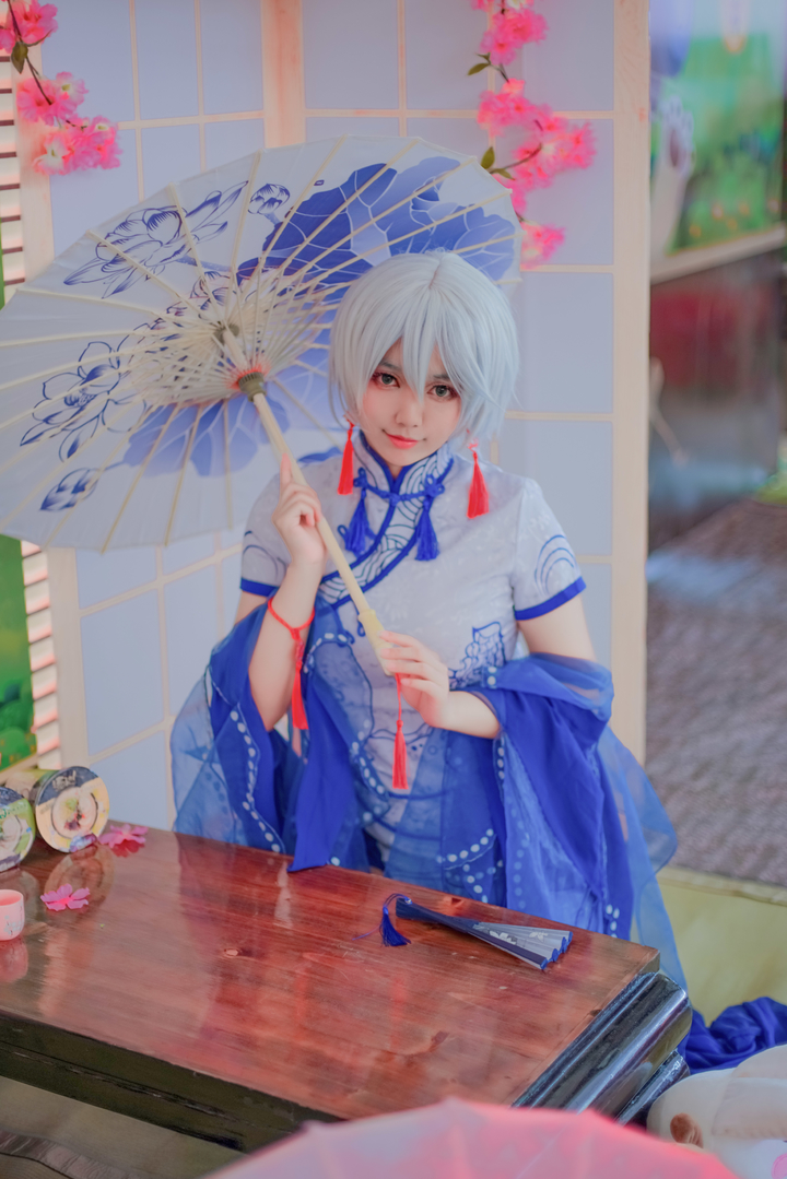 言和青花瓷旗袍cosplay 儒雅风婉