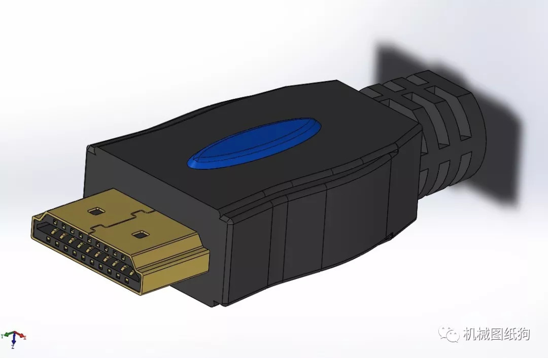 【工程机械】hdmi接口模型3d图纸 solidworks设计 附step