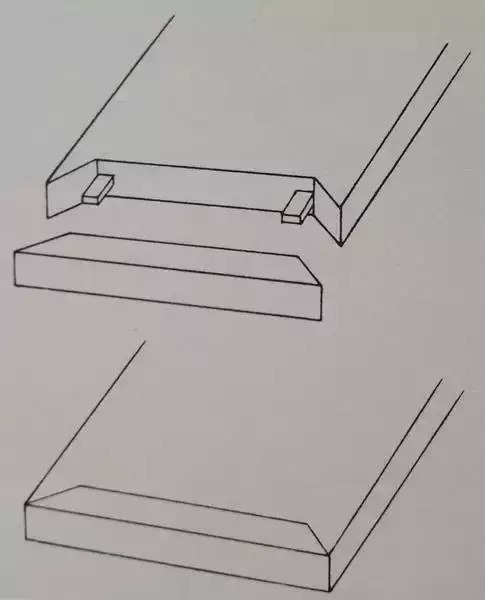 厚板嵌银锭榫(燕尾榫)拼合