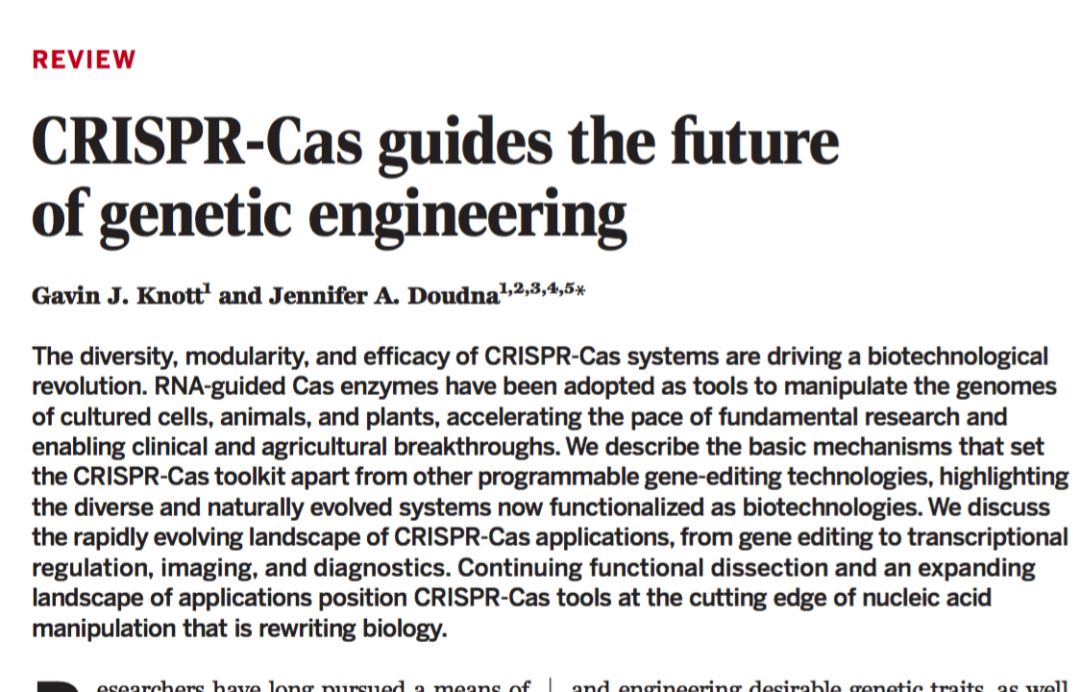 CRISPR一年纵览-Jennifer Doudna Science再发CRISPR新综述_CRISPR-Cas