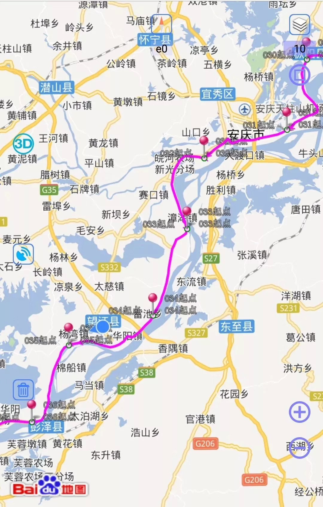 因部分江堤道路禁止非防汛机动车辆上道,这部分线路穿越安庆市区,再经