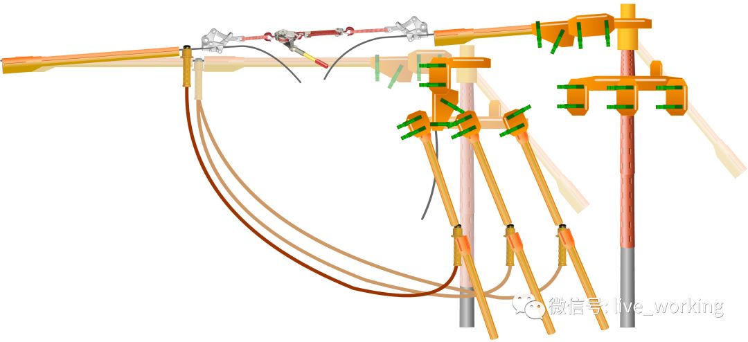 带负荷迁移(更换)转角耐张杆