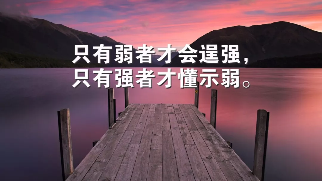 只有软弱才会逞强,懂得示弱才是强者